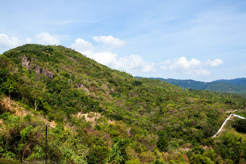 Hill panorama of north western part Koh Samui